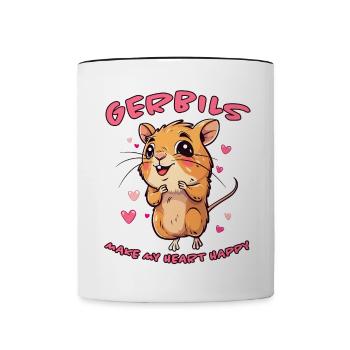 Gerbille disant rat de course drôle gerbille cadeau - Mug contrasté - blanc/noir - Devant