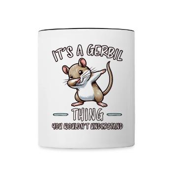 Dabbing Gerbil Dire Racing Rat Gerbil Cadeau - Mug contrasté - blanc/noir - Devant