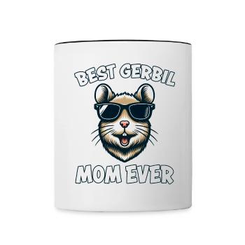 Gerbil Saying Gerbil Mom Funny Gerbil Gift - Contrasting Mug - white/black - Front