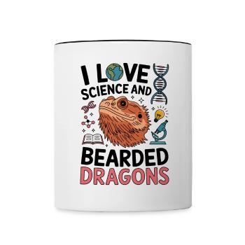 Dragon barbu étudiant en sciences Cadeau de dragon barbu - Mug contrasté - blanc/noir - Devant