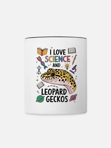 Leopardgecko Spruch Student Leopardgecko Geschenk - Tasse zweifarbig - Weiß/Schwarz