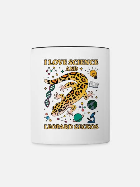 Leopardgecko Spruch Student Leopardgecko Geschenk - Tasse zweifarbig - Weiß/Schwarz