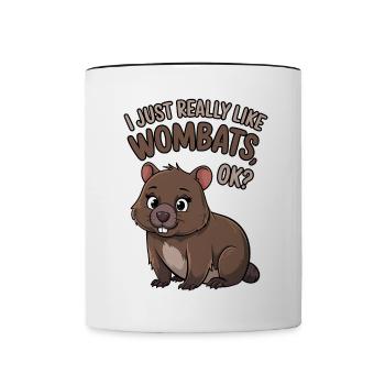 Wombat Spruch Australien Lustiges Wombats Geschenk - Tasse zweifarbig - Weiß/Schwarz - Vorne
