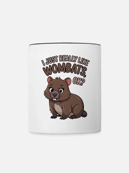Wombat Spruch Australien Lustiges Wombats Geschenk - Tasse zweifarbig - Weiß/Schwarz