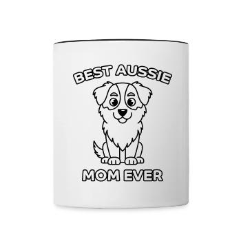 Australian Shepherd Mom Funny Aussie Gift - Contrasting Mug - white/black - Front