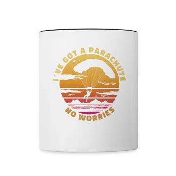 I've Got a Parachute – No Worries - Contrasting Mug - white/black - Front