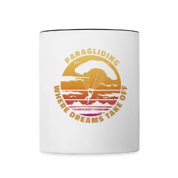 Paragliding – Where Dreams Take Off - Contrasting Mug - white/black - Front