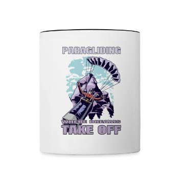 Paragliding – Where Dreams Take Off - Contrasting Mug - white/black - Front