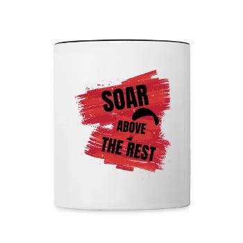 Soar Above the Rest – Paragliding Design - Contrasting Mug - white/black - Front