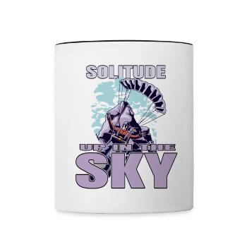 Solitude Up in the Sky – Paragliding - Contrasting Mug - white/black - Front