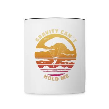 Gravity Can’t Hold Me – Conception du parapente - Mug contrasté - blanc/noir - Devant