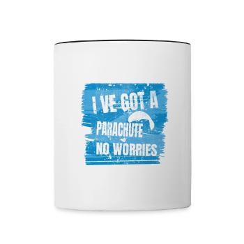 I've Got a Parachute – No Worries - Contrasting Mug - white/black - Front