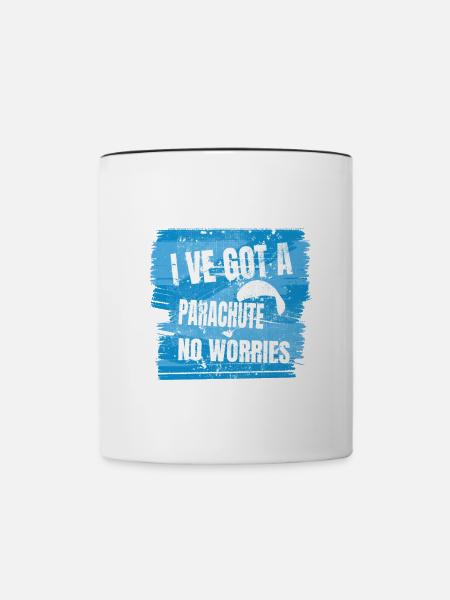 J’ai un parachute – pas de soucis - Mug contrasté - blanc/noir