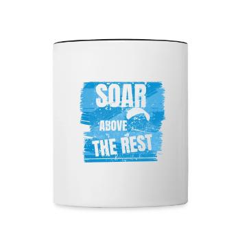 Soar Above the Rest – Paragliding Design - Contrasting Mug - white/black - Front