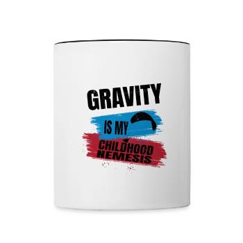 La gravité est mon ennemi juré d’enfance – Le plaisir du parapente - Mug contrasté - blanc/noir - Devant