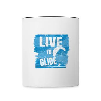 Live to Glide – Paragliding Passion - Contrasting Mug - white/black - Front