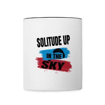 Solitude Up in the Sky – Paragliding - Contrasting Mug - white/black - Front