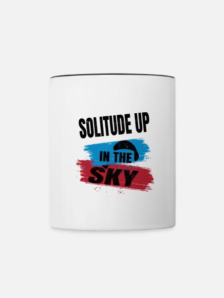 Solitude dans le ciel – Parapente - Mug contrasté - blanc/noir