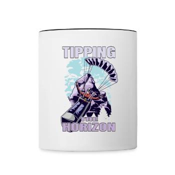 Tipping the Horizon – Paragliding Adventure - Contrasting Mug - white/black - Front