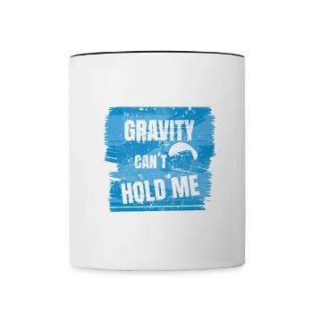 Gravity Can’t Hold Me – Puissance du parapente - Mug contrasté - blanc/noir - Devant