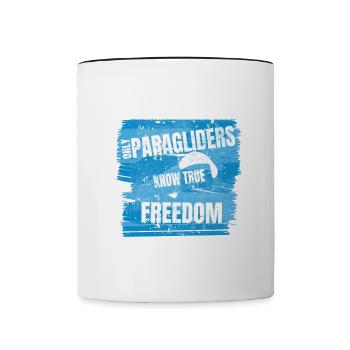 Only Paragliders Know True Freedom - Contrasting Mug - white/black - Front