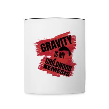 Gravity Is My Childhood Nemesis – Paragliding Fun - Tasse zweifarbig - Weiß/Schwarz - Vorne