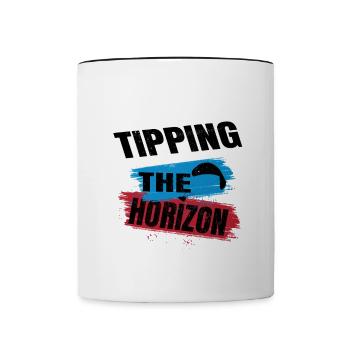 Tipping the Horizon – Paragliding Adventure - Contrasting Mug - white/black - Front