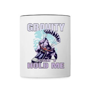 Gravity Can't Hold Me – Paragliding Design - Contrasting Mug - white/black - Front