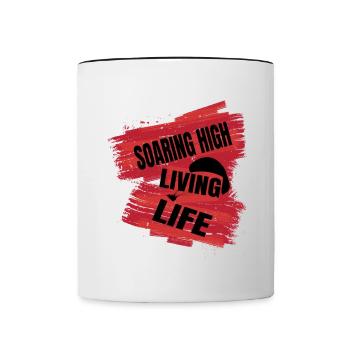 Soaring High Living Life – Paragliding Design - Tasse zweifarbig - Weiß/Schwarz - Vorne