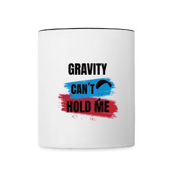 Gravity Can't Hold Me – Paragliding Design - Contrasting Mug - white/black - Front
