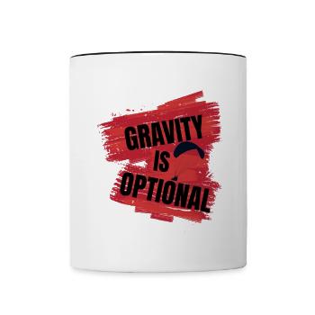 Gravity Is Optional – Paragliding Design - Contrasting Mug - white/black - Front