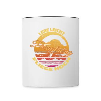 Live light, fly high - Contrasting Mug - white/black - Front