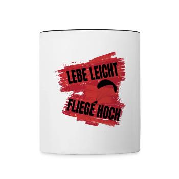 Live light, fly high - Contrasting Mug - white/black - Front