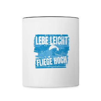 Live light, fly high - Contrasting Mug - white/black - Front