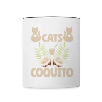 Ich liebe Katzen und Coquito – Tierliebe & Genuss - Tasse zweifarbig - Weiß/Schwarz - Vorne