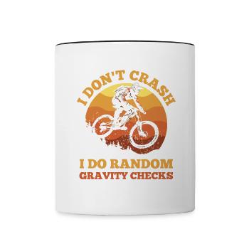 I don't crash – Random Gravity Checks - Contrasting Mug - white/black - Front
