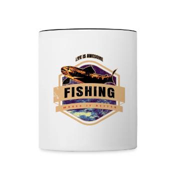 La vie est belle, la pêche la rend meilleure - Angler Spr - Mug contrasté - blanc/noir - Devant