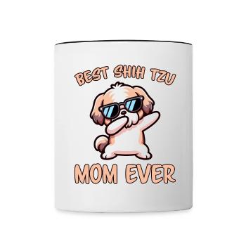 Shih Tzu Dire Maman Drôle Shih Tzu Cadeau - Mug contrasté - blanc/noir - Devant