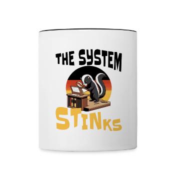 Politics system stinks - Contrasting Mug - white/black - Front