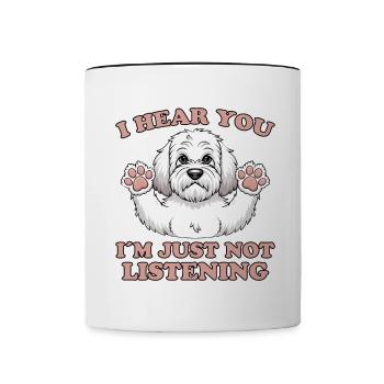 Cockapoo disant chiens drôle Cockapoo cadeau - Mug contrasté - blanc/noir - Devant