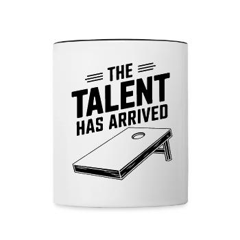 Cornhole Spruch Lustiges Cornhole Geschenk - Tasse zweifarbig - Weiß/Schwarz - Vorne