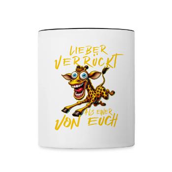 Girafe folle Mieux fou que l’un d’entre nous - Mug contrasté - blanc/noir - Devant