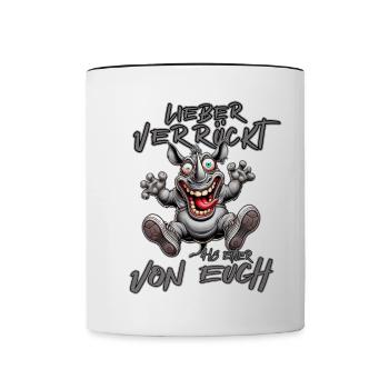 Rhino Mieux vaut être fou que l'un d'entre vous - Mug contrasté - blanc/noir - Devant