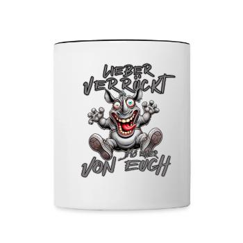 Rhino Mieux vaut être fou que l'un d'entre vous - Mug contrasté - blanc/noir - Devant