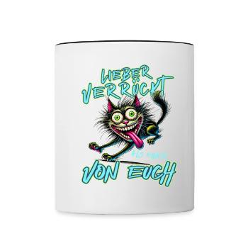 Chat fou Mieux fou que l’un d’entre vous - Mug contrasté - blanc/noir - Devant
