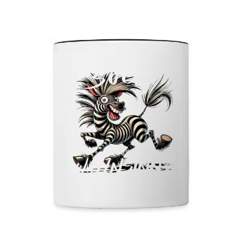 Wenn ihr mich sucht, am Rande des Wahnsinns - Tasse zweifarbig - Weiß/Schwarz - Vorne