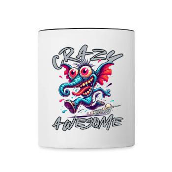Cute but Crazy Elefant Comic Stil - Tasse zweifarbig - Weiß/Schwarz - Vorne