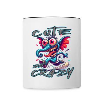 Style de bande dessinée éléphant mignon mais fou - Mug contrasté - blanc/noir - Devant