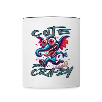 Style de bande dessinée éléphant mignon mais fou - Mug contrasté - blanc/noir - Devant