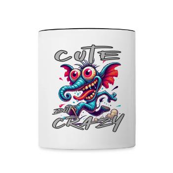 Cute but Crazy Elefant Comic Stil - Tasse zweifarbig - Weiß/Schwarz - Vorne